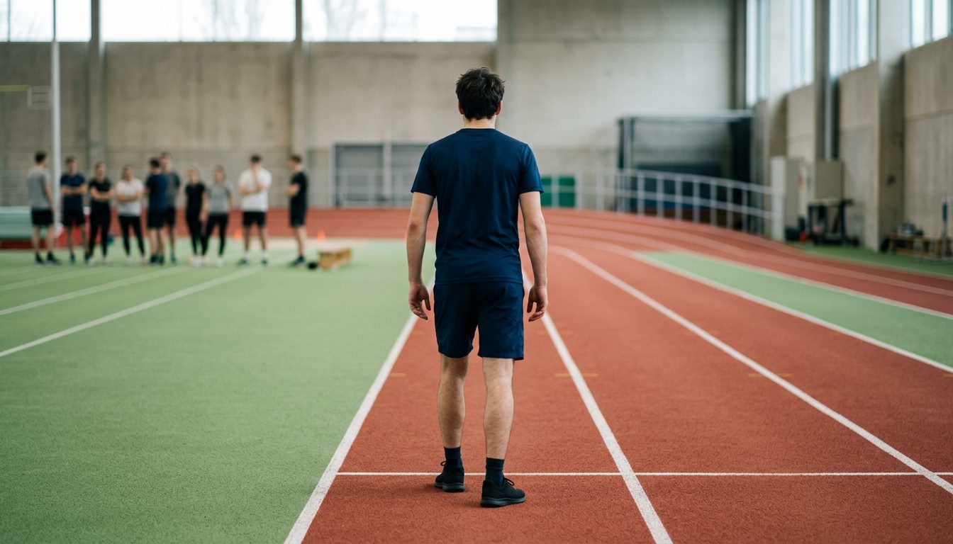 KI-generiertes Symbolbild: Läuferin im Tempo auf der Freiluftbahn, Thema Sporteignungstest München (LMU)