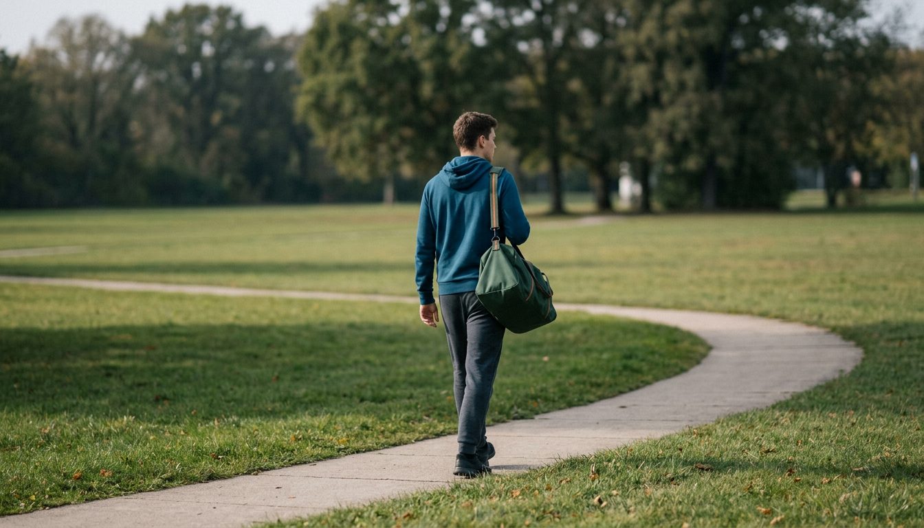 KI-generiertes Symbolbild: Studierende allein auf der Campuswiese, Thema Sporteignungstest Hamburg