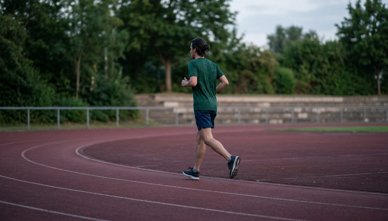 KI-generiertes Symbolbild: Läufer joggt locker in ruhigem Tempo, Thema Tapering